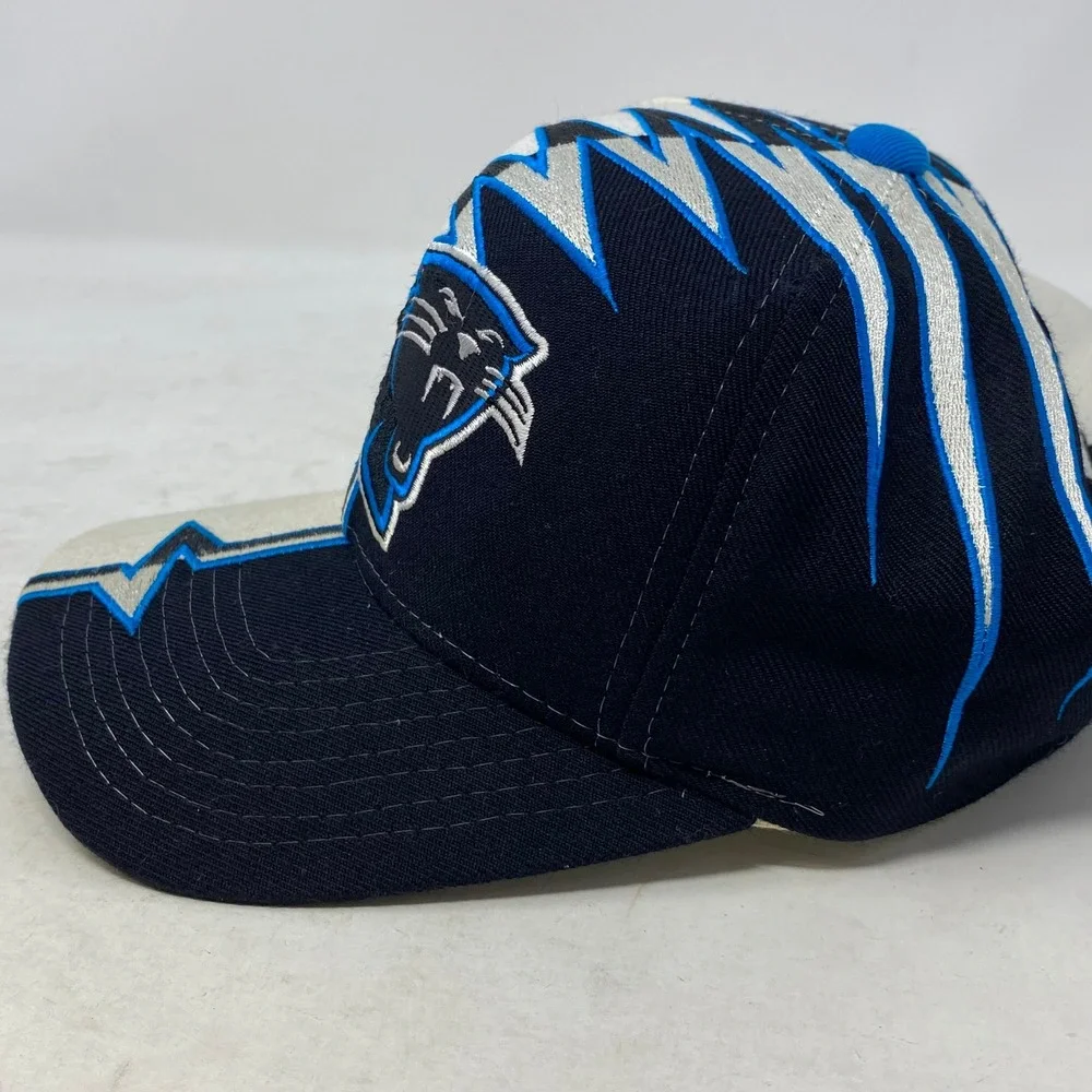Carolina Panthers Starter Shockwave Vintage NFL Hat Black White Snapback Cap 90s